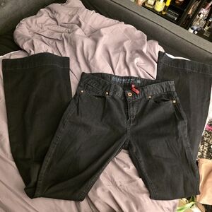 Vintage Guess Charlie Ultra Flare Jeans • Black High Rise • Size 31 Y2K